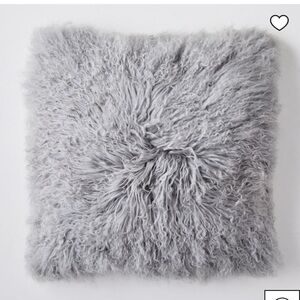 West Elm Mongolian Lamb Pillow Cover 24”x 24” Gray